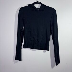 Victoria’s Secret On Point Flow Cropped Hoodie Black Long Sleeve Top M